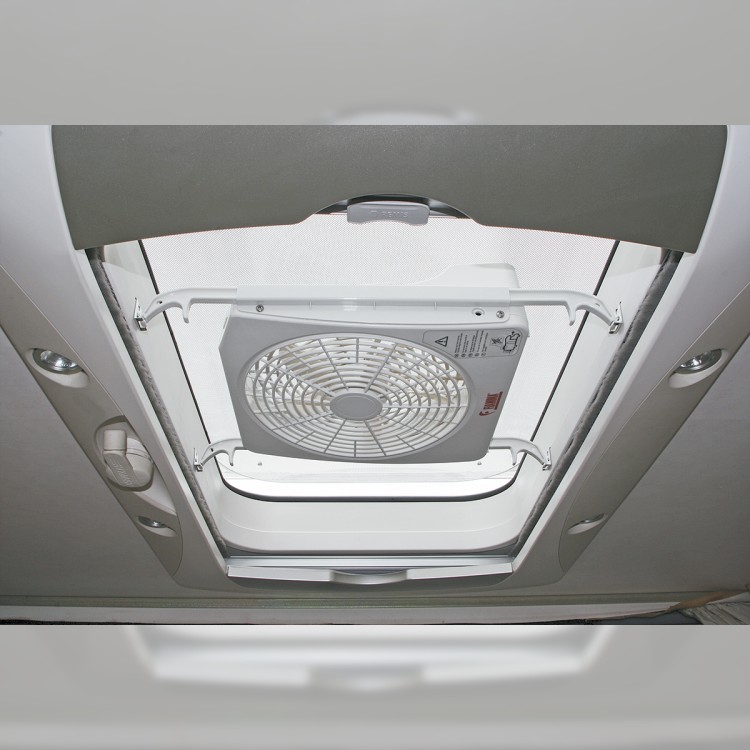 1 - Ventilador com Turbo Termostato Chama Branca KIT para Camper Caravan Van